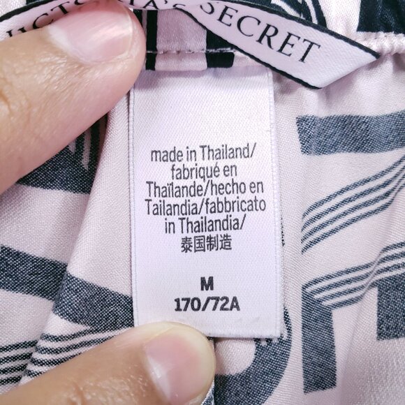 Victoria's Secret LOVE Print Pajama Pants Loungewear Bottoms Pink Black Size M - Picture 15 of 16